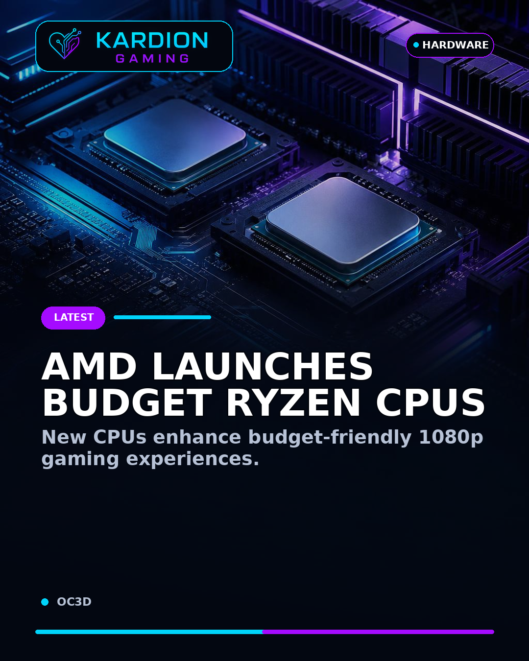 Kardion Gaming AI illustration for: AMD targets value 1080p gaming with its Ryzen 5 5500F and 7500 CPUs