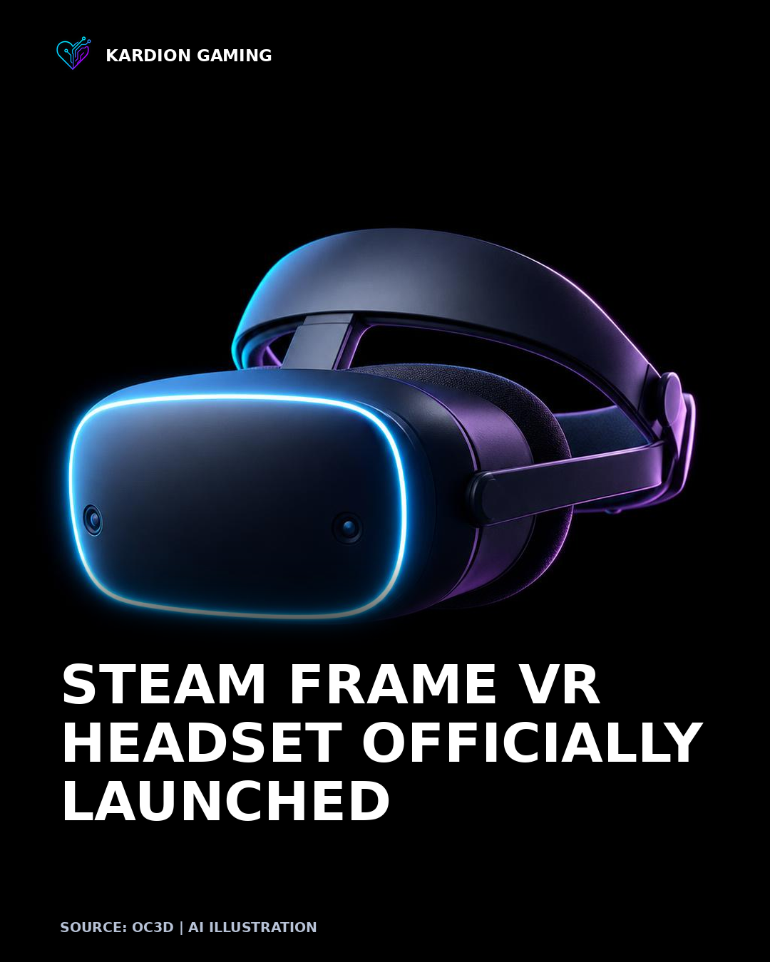 Kardion Gaming AI illustration for: Valve officially launches its Steam Frame VR headset for £889