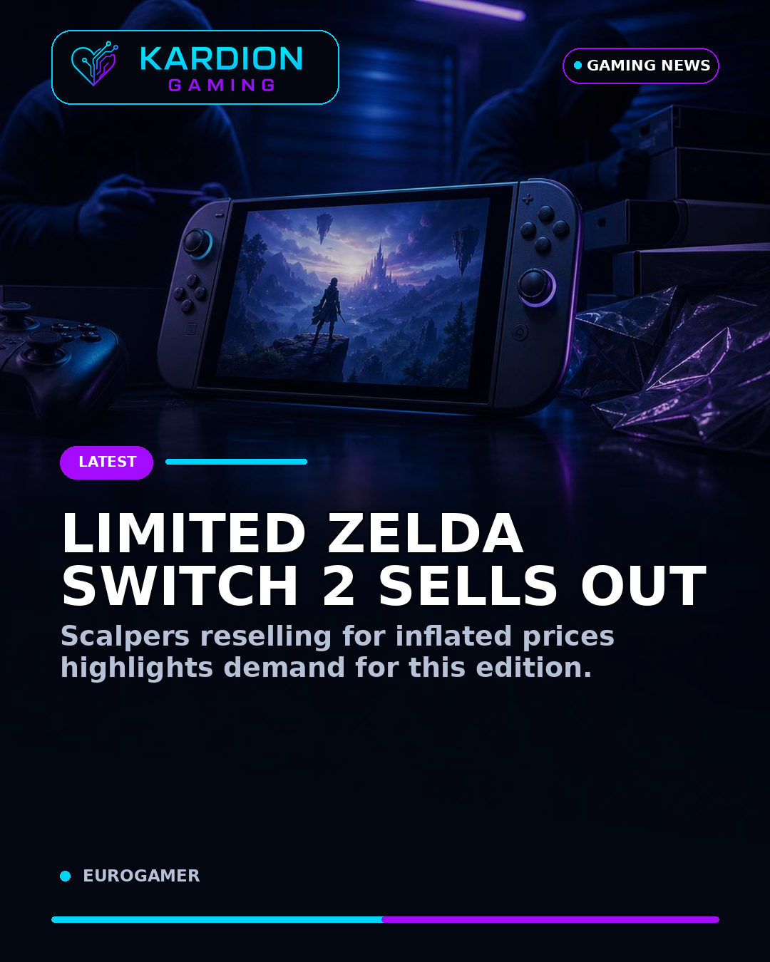 Kardion Gaming AI illustration for: Scalpers are already reselling the sold-out Zelda 40th Anniversary Switch 2 for £700+