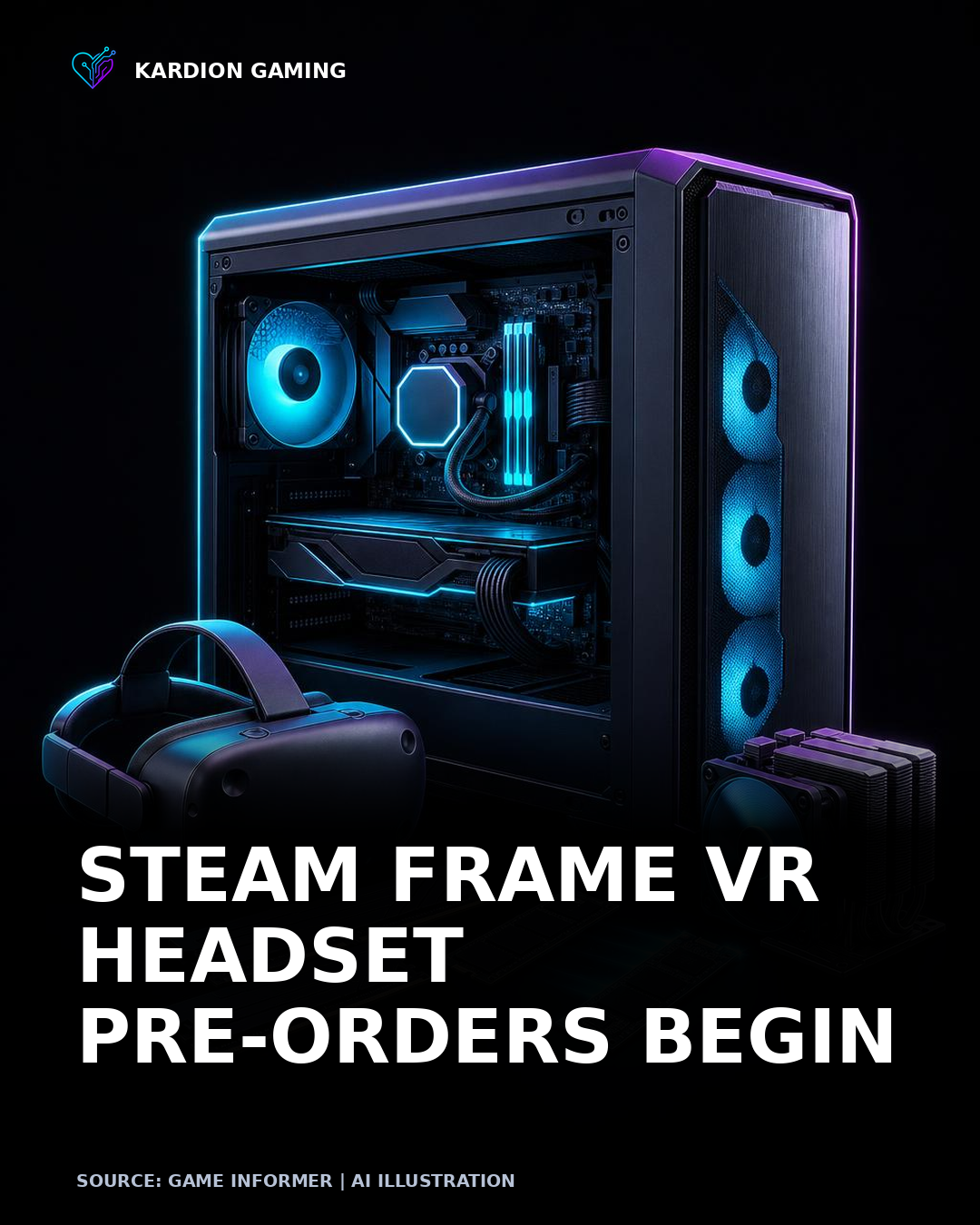 Kardion Gaming AI illustration for: Here's How To Get A Steam Frame, Valve's VR Headset, And How Much It Costs